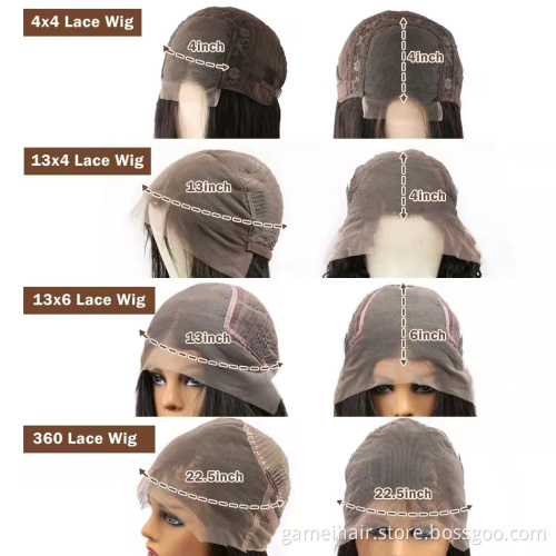 Wholesale 4*4" 13*6" long Deep Wave Lace Frontal Closure Wig Vendor Natural Virgin Brazilian Human Hair Transparent Lace Wig